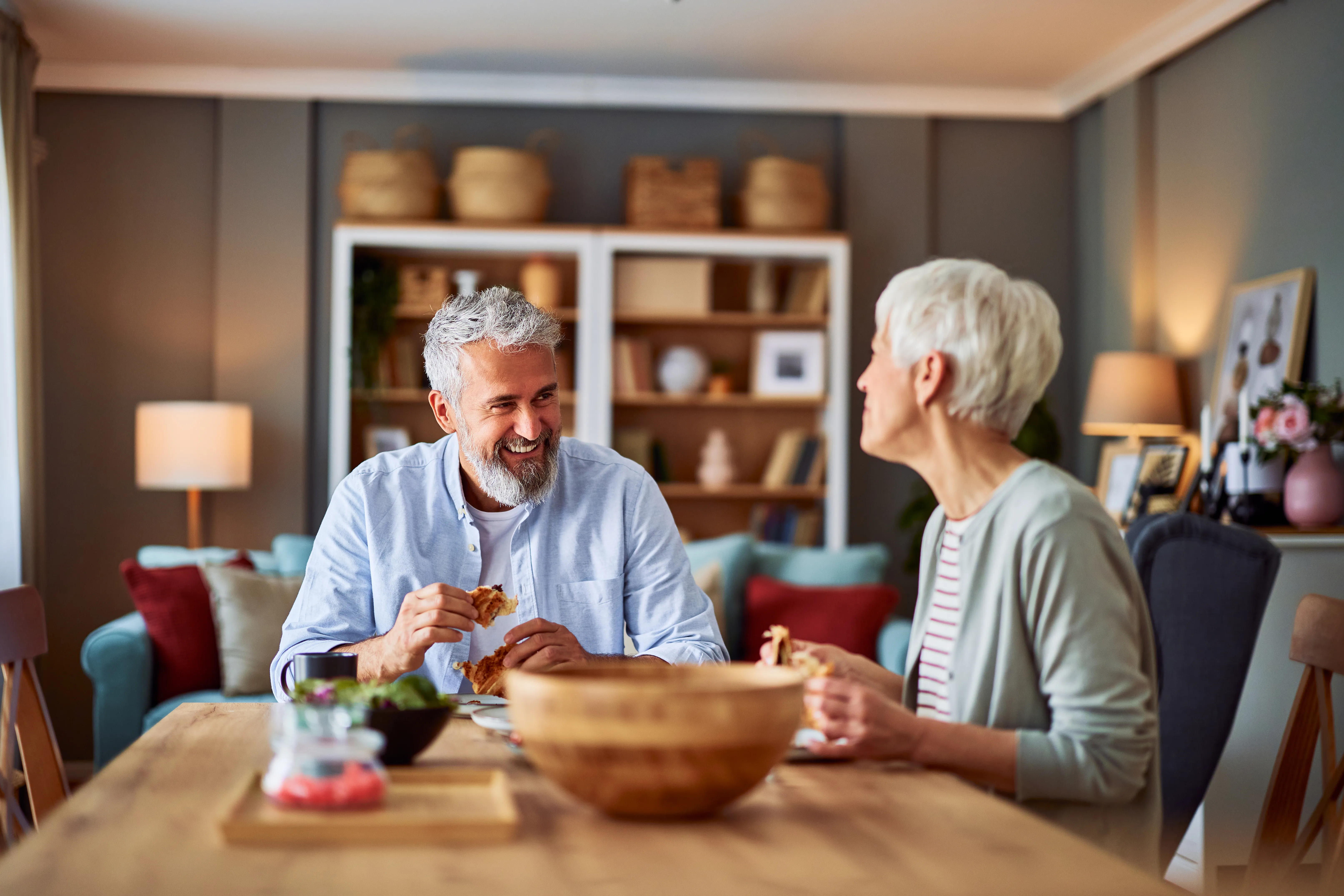 couple enjoying lunch together