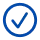Blue round checkmark