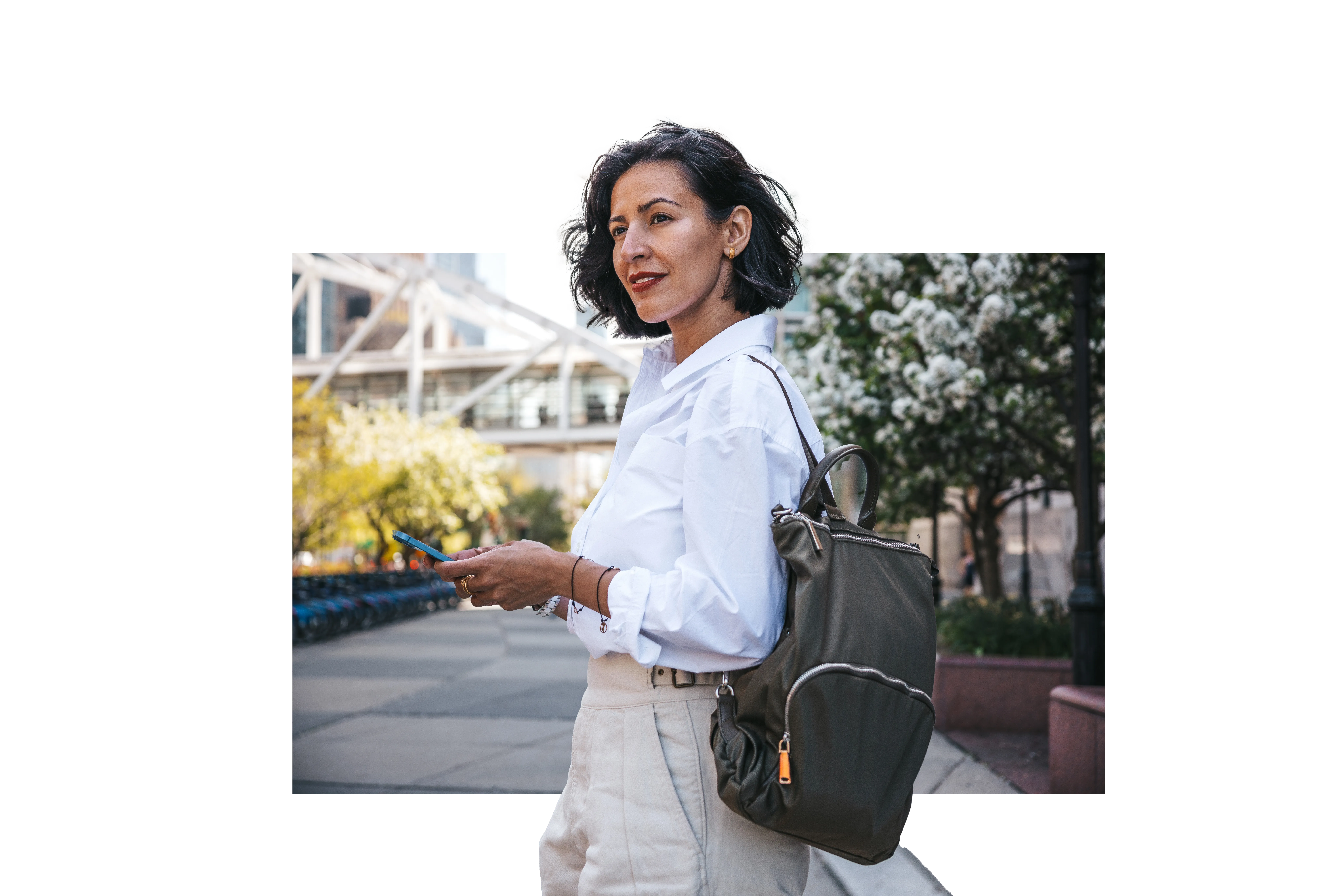 Lady with backpack header